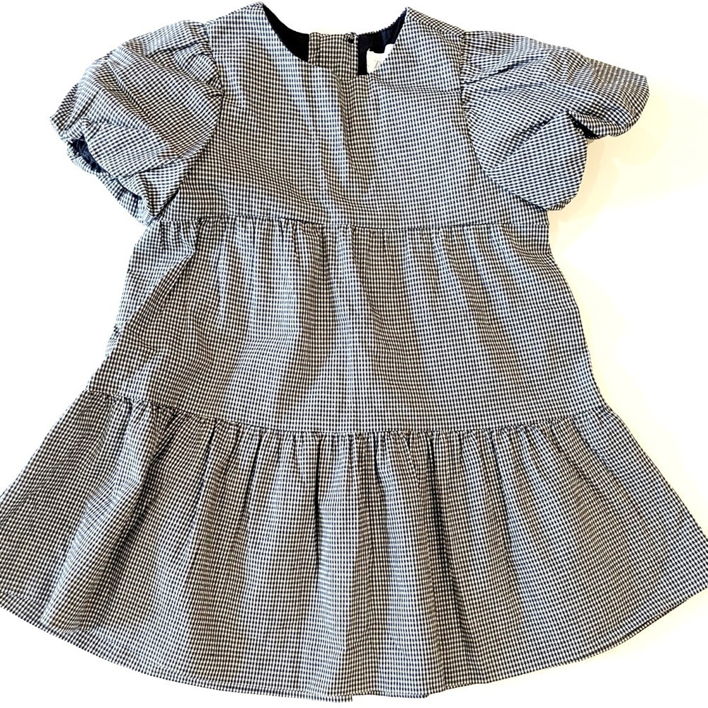 Zara 18-24M navy gingham short sleeve dress - Picture 2 of 6